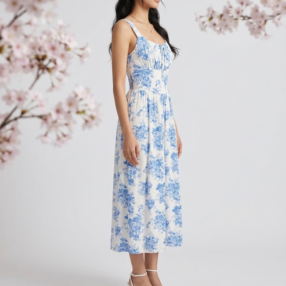 Cottagecore Milkmaid Midi Dress - Picture 3 of 5